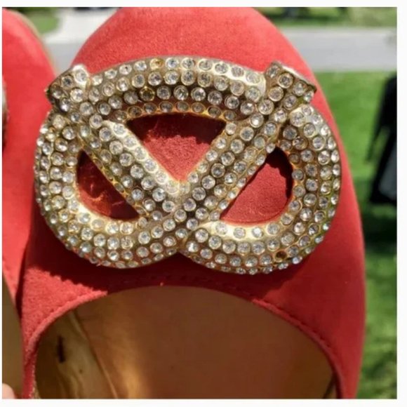 kate spade red telly pretzel flats shoes size 7.5 great condition - Picture 3 of 5